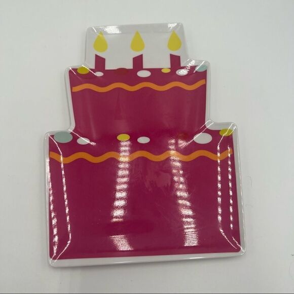 Set of 2 Swoozie’s Melamine Birthday Cake Plates - Picture 3 of 8